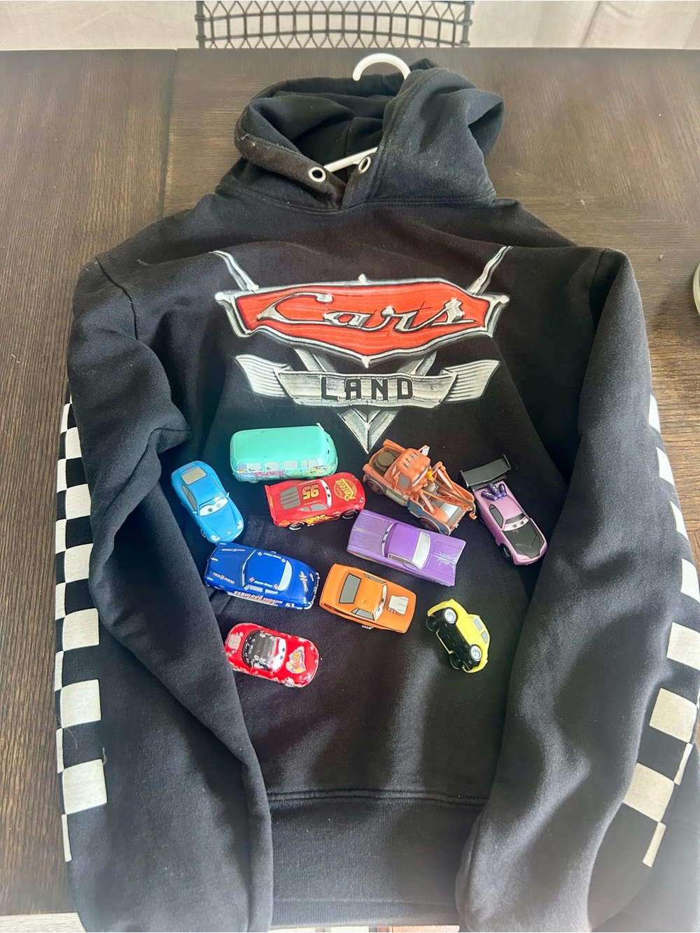 Disneyland cars hoodie 2025. Cars included all from Disney parks